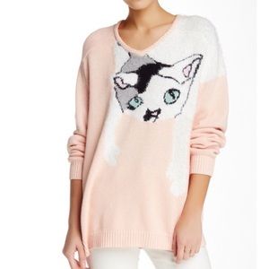 Wildfox White Label Joan Cat Sweater Small